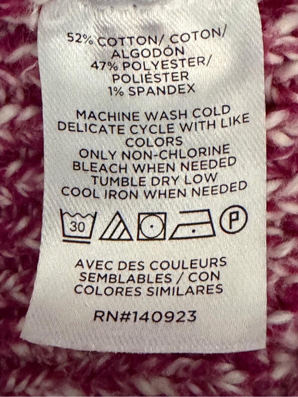 LOFT Raspberry Marled V-Neck Sweater - Picture 6 of 6